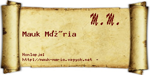 Mauk Mária névjegykártya